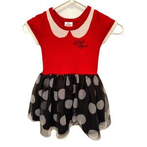 DISNEY JUNIOR  Minnie Mouse Dress or Costume~Girls Toddler 3T Knit Polka Dot
